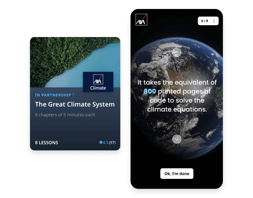 AXA Climate uses EdApp to delive content that is easy-to-understand